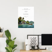 Tropical Caribbean Wedding Welcome Sign Poster (Thuiskantoor)