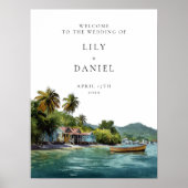 Tropical Caribbean Wedding Welcome Sign Poster (Voorkant)