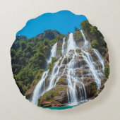 Tropical Cascade Comfort – Waterval Serenity Rond Kussen (Achterkant)