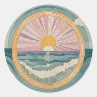 Tropical Celestial Shore Ronde Sticker