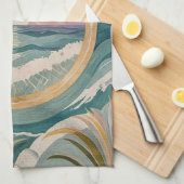 Tropical Celestial Shore Theedoek (Quarter Fold)