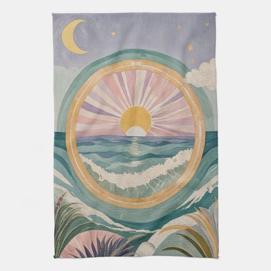 Tropical Celestial Shore Theedoek (Verticaal)