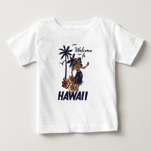 Tropical Charm: Hawaïaanse Baby-Shirten voor uw li (Voorkant)