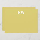 Tropical Chartreuse Monogram Initials Personalized Bedankkaart (Voorkant / Achterkant)
