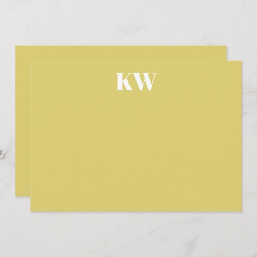 Tropical Chartreuse Monogram Initials Personalized Bedankkaart (Voorkant / Achterkant)