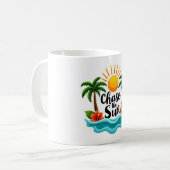 Tropical Chase the Sun Cartoon Summer Mug Koffiemok (Voorkant links)