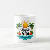 Tropical Chase the Sun Cartoon Summer Mug Koffiemok (Center)