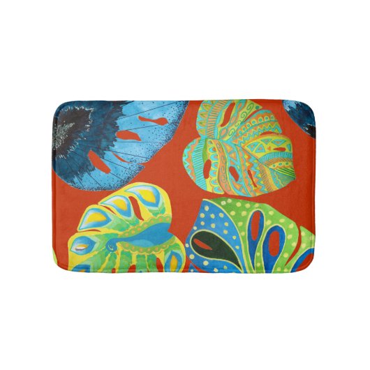 Tropical Chic: naadloos bladpatroon. Badmat (Voorkant)