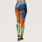 Tropical Chic: naadloos bladpatroon. Leggings (Achterkant)