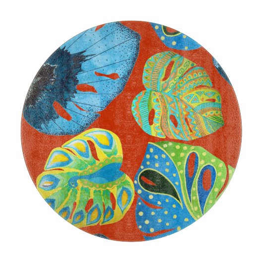 Tropical Chic: naadloos bladpatroon. Snijplank (Voorkant)