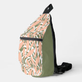 Tropical Chic Roze en Groen Gepersonaliseerd Sling Bag (Rechterhoek)