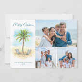 Tropical Christmas Beach 3 Foto Feestdagenkaart (Voorkant)