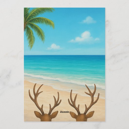 Tropical Christmas Beach Party Invitation Kaart (Achterkant)