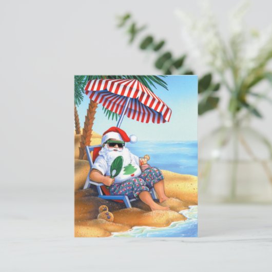 Tropical Christmas briefkaart (Staand voorkant)