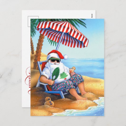 Tropical Christmas briefkaart (Voorkant / Achterkant)