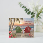 Tropical Christmas briefkaart (Staand voorkant)