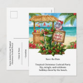 Tropical Christmas Cocktail Party Invitation Feestdagenkaart (Voorkant / Achterkant)