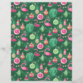 Tropical Christmas Decorations Scrapbook Paper