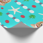 Tropical Christmas Dog Wrapping Paper Roll Cadeaupapier (Hoek)