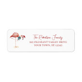 Tropical Christmas Flamingo Retouradres Etiket (Voorkant)