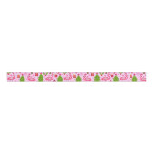 Tropical Christmas Flamingo With Pine Tree on Pink Grosgrain Lint (Voorkant)