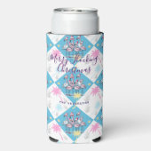 Tropical Christmas Flamingos Seltzer Blikjeskoeler (Seltzer Achterkant)
