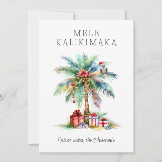 Tropical Christmas Flat Holiday Kaart (Voorkant)