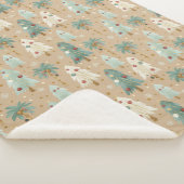 Tropical Christmas Fusion Festive Palm & Pine Tree Sherpa Deken (3/4)