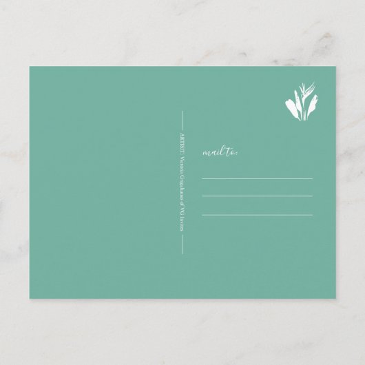 Tropical Christmas Kaart Palm Trees Briefkaart (Achterkant)