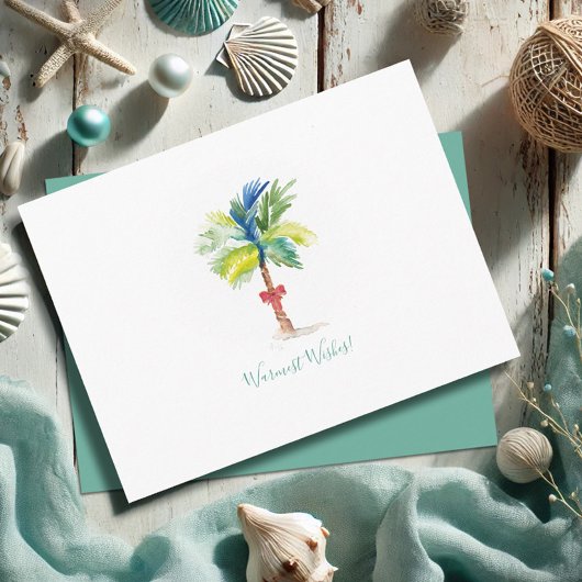 Tropical Christmas Kaart Palm Trees Briefkaart