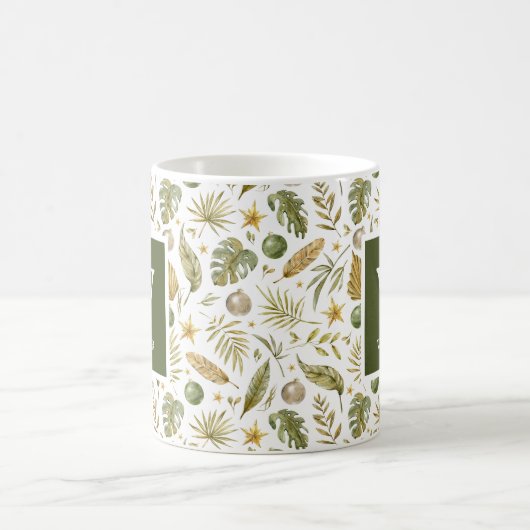 Tropical Christmas Monogram Naam Koffiemok (Center)