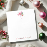 Tropical Christmas Notitieblokken Roze Flamingo<br><div class="desc">Voeg een vleugje tropisch gejuich toe aan je feestdagen met deze kerst notitieblokken met een feestelijke waterverf roze flamingo met een vakantiekrans. Ontworpen door Victoria Grigaliunas, een waterverf-artiest uit Palm Beach, Florida, zijn deze aangepaste notitieblokken gepersonaliseerd met behulp van eenvoudig te bewerken kerstvelden - ideaal voor leuke kerstfeestgunsten in juli...</div>