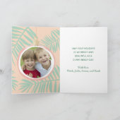 Tropical Christmas Palm Tree aangepaste foto gevou Feestdagen Kaart (Binnen)