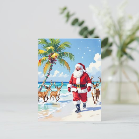 Tropical Christmas Personalized  Feestdagenkaart (Staand voorkant)