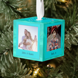 Tropical Christmas Photos Cube Wood Ornament