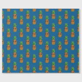 Tropical Christmas Pineapple Warm Xmas Cadeaupapier (Vlak)