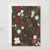 Tropical Christmas Red Sage Hibiscus Flower Palm Feestdagenkaart (Voorkant)