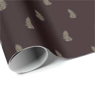 Tropical Christmas Sage Green Black Palm Leaf Cadeaupapier