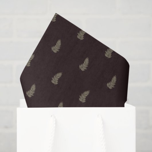 Tropical Christmas Sage Green Black Palm Leaf Tissuepapier (Cadeauzakje)