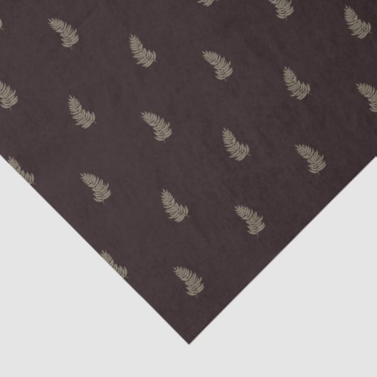 Tropical Christmas Sage Green Black Palm Leaf Tissuepapier (Detail)