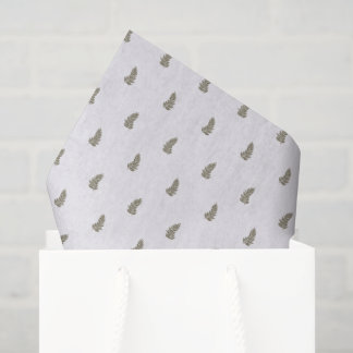 Tropical Christmas Sage Green White Palm Leaf Tissuepapier