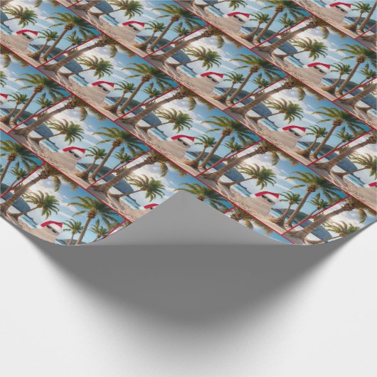 Tropical Christmas Sand Man Cadeaupapier (Hoek)