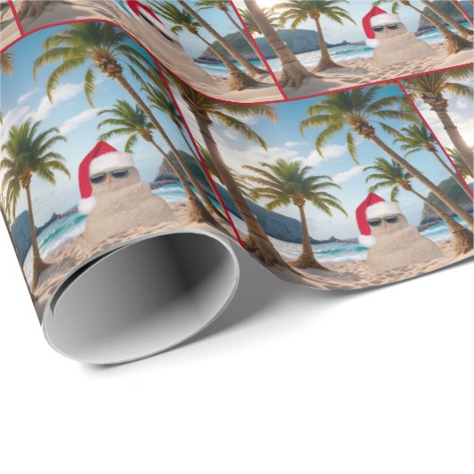 Tropical Christmas Sand Man Cadeaupapier (Rol Hoek)