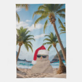 Tropical Christmas Sand Man Theedoek (Verticaal)