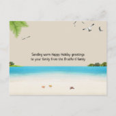 Tropical Christmas Sand Snowman Briefkaart (Achterkant)