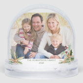 Tropical Christmas Starfish Family Photo Sneeuwbol (Achterkant)