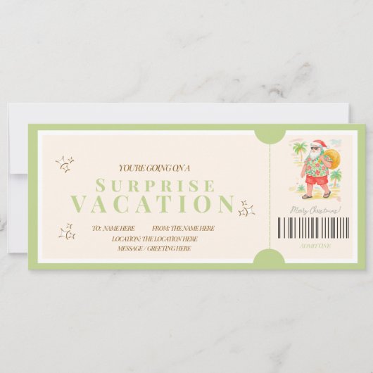 Tropical  Christmas Surprise Trip Voucher Kaart (Voorkant)