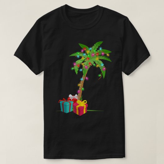 Tropical Christmas Tree | Festive Palm Design T-shirt (Design voorkant)