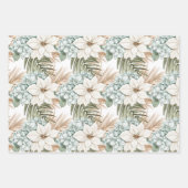 Tropical Christmas Watercolor Snowmen & Starfish Inpakpapier Vel (Voorkant)