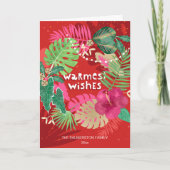 Tropical Christmas Wreath Custom Foto Gevouwen Feestdagen Kaart (Voorkant)